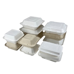 กล่องอาหารแบบย่อยสลายได้กล่องใส่อาหาร6 "กล่องเบอร์เกอร์ชานอ้อยย่อยสลายได้ - Product Image 4