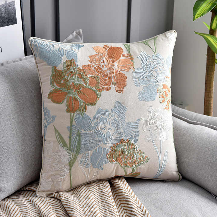 Innermor Fiore Ricamato Cuscino cuscino quadrato con cuscino copre cuscino decorativo della copertura del commercio all'ingrosso 50x50