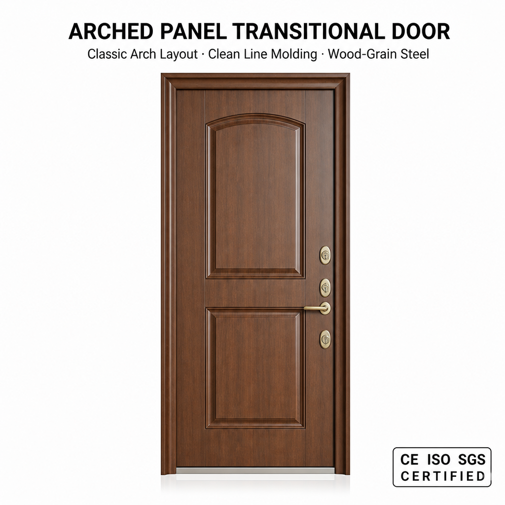 Porte transitionnelle à panneau arqué