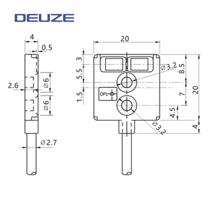 DEUZE PDV04GDM15N1 vendita in fabbrica NPN/PNP DC con lente d'ingrandimento incorporata per sensore fotoelettrico quadrato con rilevamento di oggetti trasparenti - Product Image 4