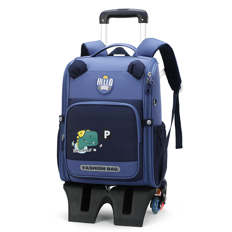 Sac bleu foncé haut pied avec 6 roues