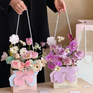 花の包装材料花の折り畳み可能なフラワーギフト包装ボックス手作りフラワーギフト用豪華なポータブルフラワーボックス