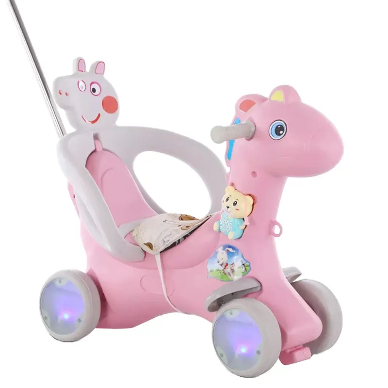 Nuovi bambini personalizzabili sedia unicorno non alimentata natale 3 In 1 bambini di plastica a buon mercato cavallo a dondolo giro su animali giocattolo