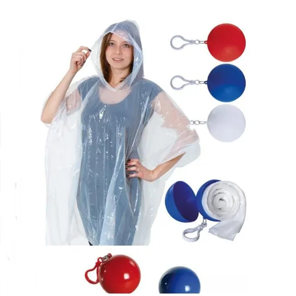 Impermeable barato PE hombres adultos transparente personalizado plástico impermeable desechable lluvia Poncho