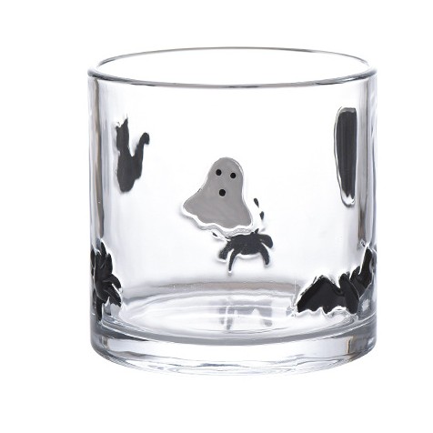 Barattolo Decorativo di Halloween con Fantasma, Ragno e Candela in Vetro