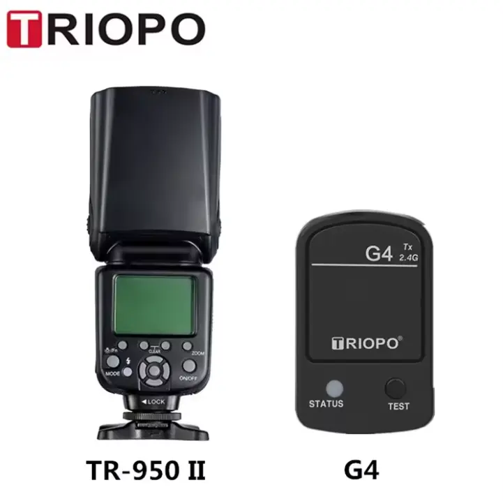 Triopo TR-950II TR950II TR950 G4 tetik ile flaş işık Speedlite evrensel 650D 550D 550D 1100D 60D 7D 5D kameralar için