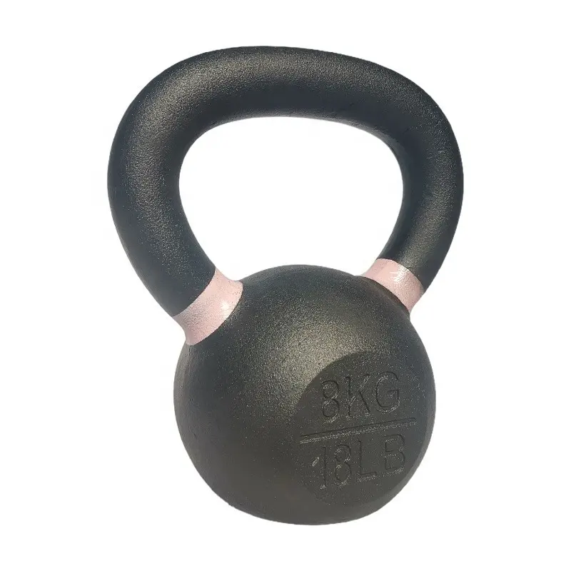 POWER TIGER 4-48kg Black powder coated cast iron kettlebell customized logo gym power training weight lifting kettlebell