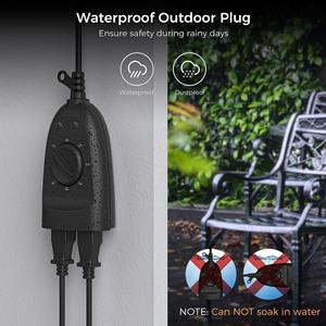 Outdoor <strong>Timer</strong> Plug with 2 Grounded Outlet, Dusk to Dawn <strong>Light</strong> <strong>Sensor</strong> for String <strong>Lights</strong>/Patio <strong>Lights</strong>, Heavy Duty 15 a Extension C - Product Image 5