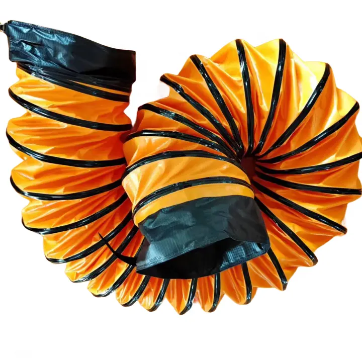 Hebilla de cinturón que termina el ventilador de escape del ventilador del tubo de conducto de ventilación de gas flexible 16 "x 5mtr-naranja