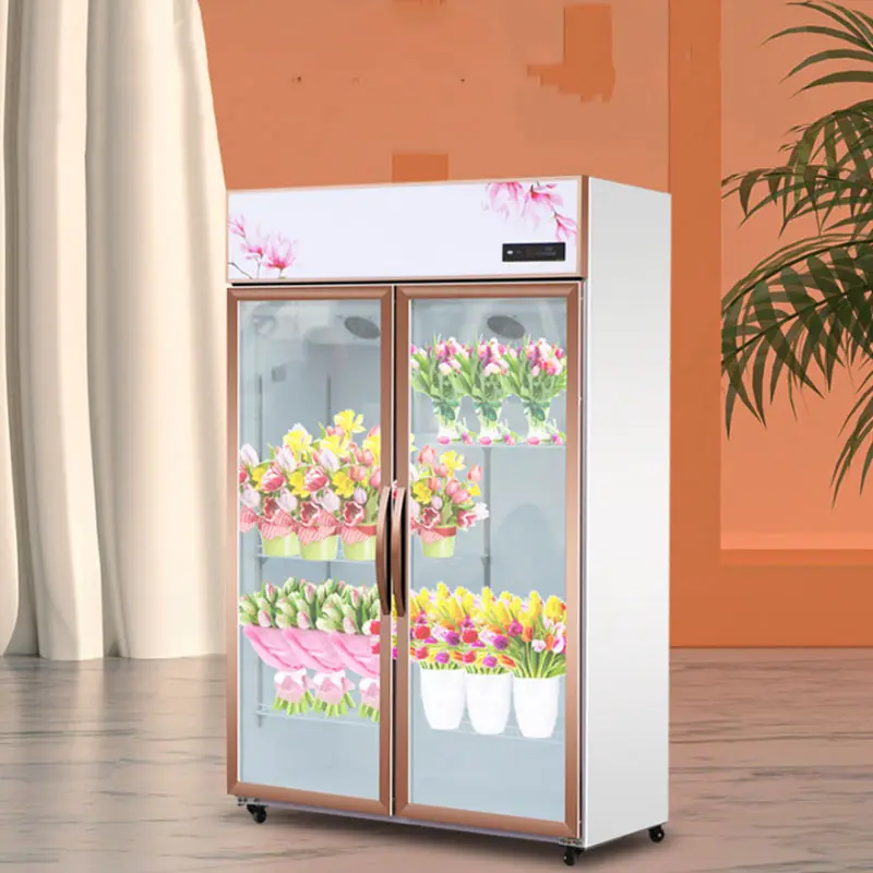 Armários de geladeira com sistema de refrigeração de ar para exposição de flores, refrigeradores e refrigeradores de flores frescas