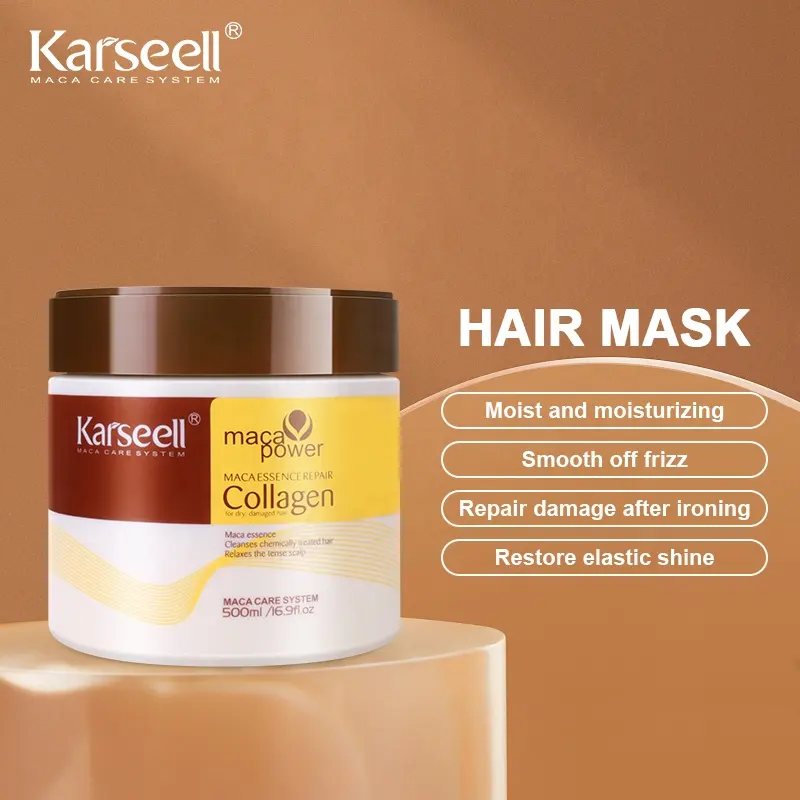 Karseell, заводская цена, оптовая продажа, мака, эссенция, коллагеновая маска для волос, для ремонта поврежденных волос