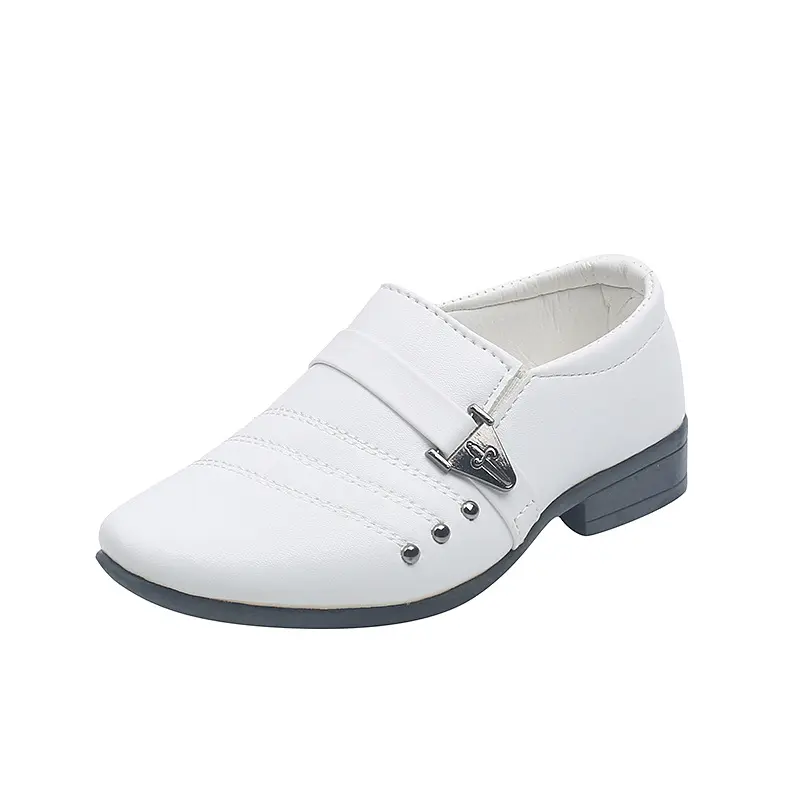 Scarpe personalizzate in vera pelle per bambini bambini all'ingrosso Oxford uniforme scarpe da scuola nere per ragazzi