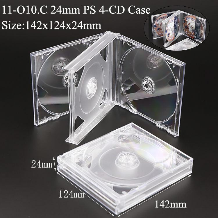 O10:24mm Boîtier à bijoux transparent pour 4 CD