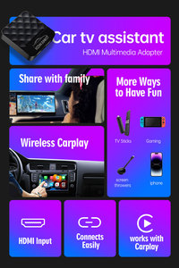 高清输入端口无线Carplay适配器最快连接通用串行总线汽车播放自动加密狗无线Carplay适配器适用于苹果安卓 - Product Image 6