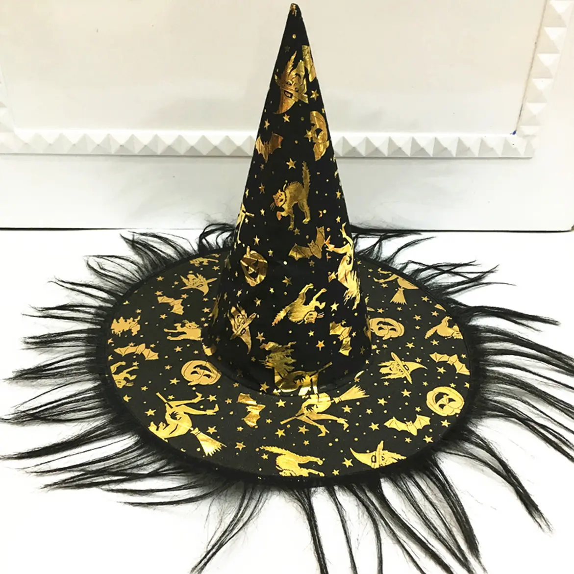 Costume di Halloween festa mascherata vestito cappello da mago strega zucca cappello abbronzante