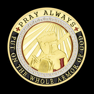 Chất lượng cao áo giáp của Thiên Chúa Tôn Giáo huy hiệu Kinh Thánh câu ephesians 6 thách thức đồng xu Christian quà tặng với hộp - Product Image 5