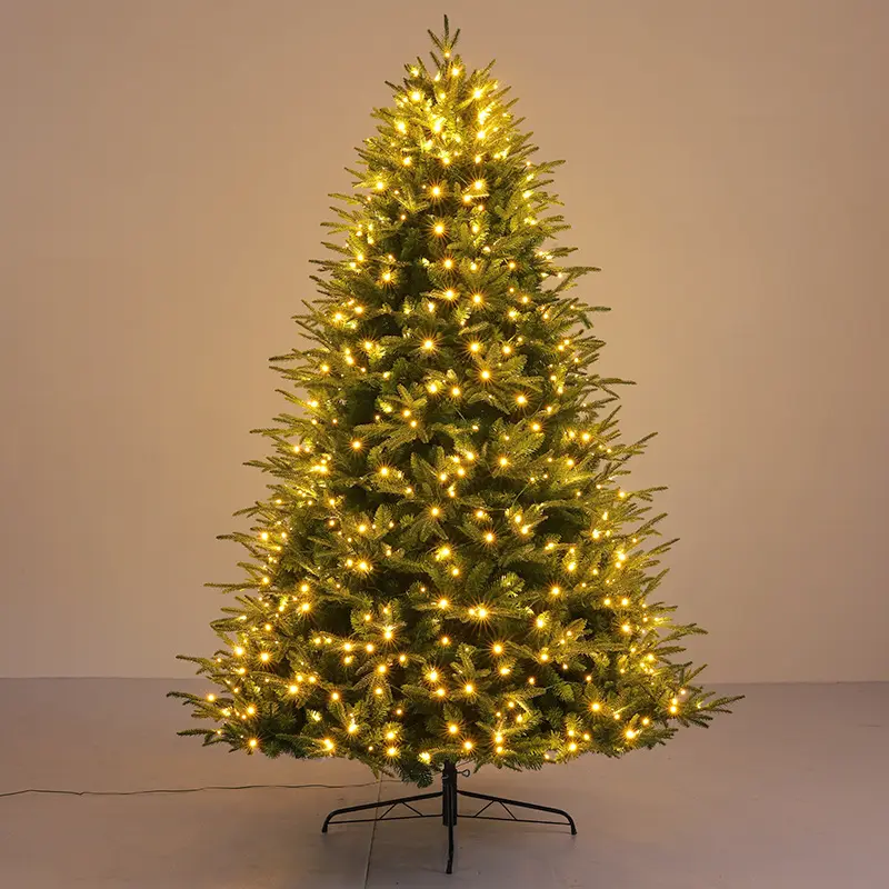 Venda por atacado moderno 6/7/8ft pvc pré-iluminado o grande árvore de natal artificial com luz led