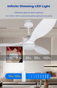 安静的52英寸小吊扇，带发光二极管灯和4h定时器 - Product Image 6