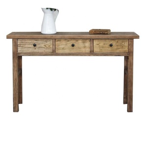 Chinese Antique Reclaimed Wood <strong>Three</strong> Drawers Natural <strong>Computer</strong> Writing <strong>Table</strong> - Product Image 1