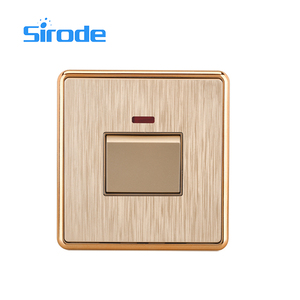 Sirode T3 Serie Britischer Standard Modern Gold Farbe Luxus 1 Gang 1-Wege-Wandschalter und Steckdosen für zu Hause