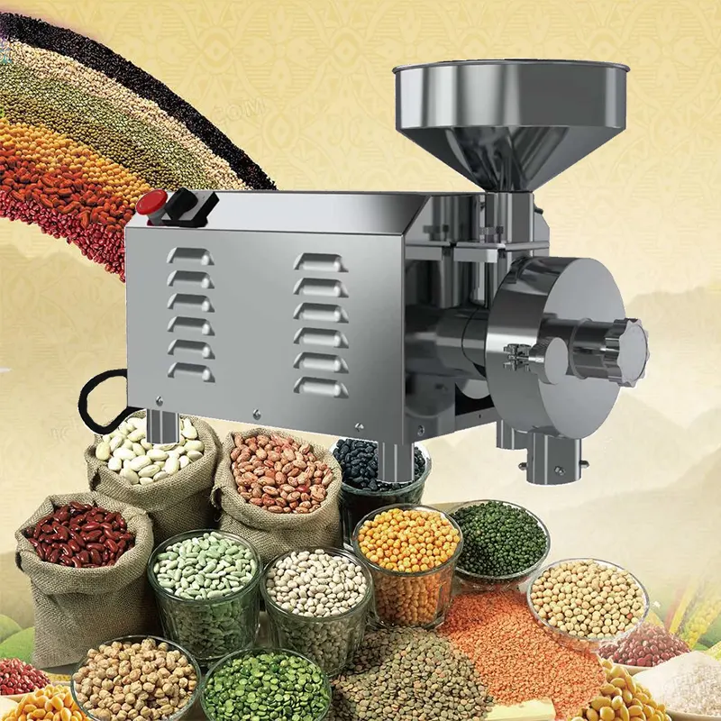 HR1500-máquina de molino de harina de acero inoxidable, mini máquina de molino de harina para el hogar, pequeña máquina de molino de harina de trigo