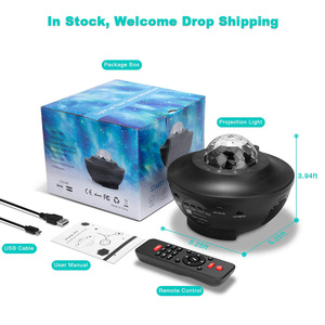 LED yıldız Sky & Nebula okyanus projektör Modern USB Powered gece lambası yatak odası dekorasyon için uzaktan kumanda ile ABS lamba vücut - Product Image 6