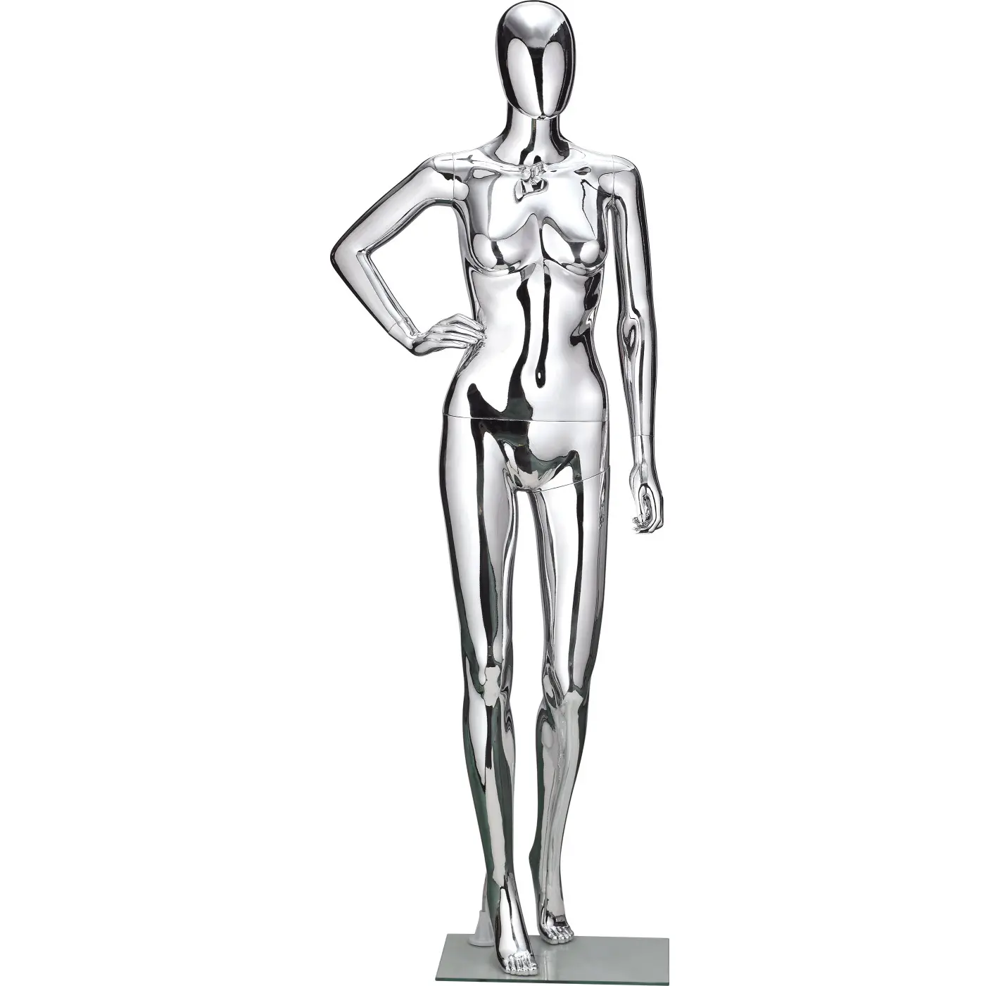 Fabriek Directe Verkoop Zilver Plating Plastic Vrouwelijke Modellen, Mannequins, Display Rekwisieten, Kleding Props