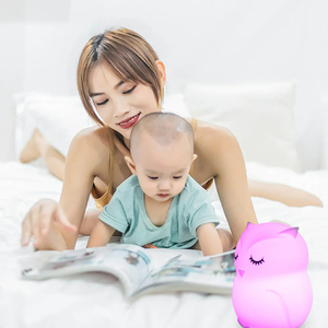 CSLIDO Touch <strong>Sensor</strong> Remote Control LED Night <strong>Light</strong> 9 Colors Dimmable <strong>Timer</strong> Rechargeable Silicone Night Lamp - Product Image 6