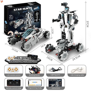 4-in-1 DIY Electric RC Robot &amp; Stunt Car Set STEM-Based <strong>Programming</strong> Building Blocks Educational and Construction Toy - Product Image 2