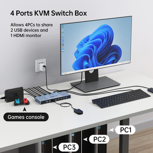 8K 4K HDMI KVM交换机4端口8K 60hz 4进1出，MT-VIKI HDMI KVM交换机8K 60hz 4K 120hz 2进1出4进1出，4x1 2x1 - Product Image 2