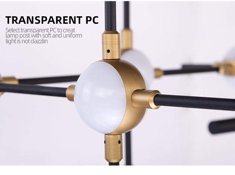 Zun Design Hot Sale Wholesale Modern Decorative PC Cover hanging gold pendant lamp for Restaurant indoor