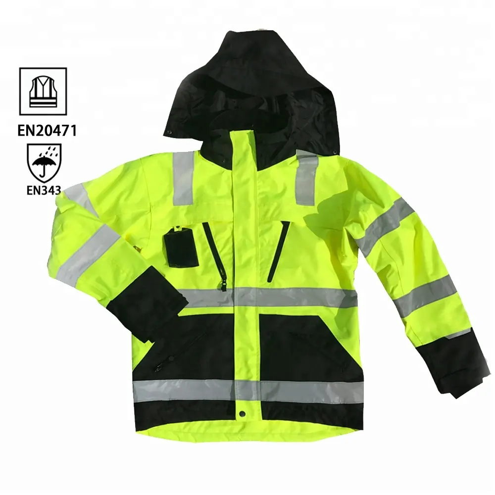 Hivis เสื้อแจ็กเก็ตกันน้ำ3เมตรสำหรับผู้ชายเสื้อแจ็คเก็ตสะท้อนแสง