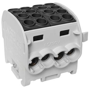 メインライン分岐ターミナル、ダブルブロック、1ピン、4つの入力35mm ² と4つの出力25mm ² 、ブラック (9019305125) - Product Image 1