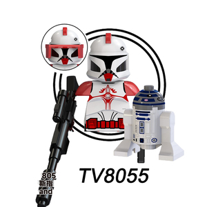 TV6108 Space Commander Fox Bomb Squad Clone Mini Trooper Commander Stone Brick Figuras Bloques de construcción para niños Juguetes