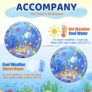 Joyee Nieuw Ontwerp Grote Ronde Vorm Milieuvriendelijke Pvc Opblaasbare Buik Tijd Water Mat <span class=keywords><strong>Baby</strong></span> Water Mat Kids Waterspeelmatten Speelgoed - Product Image 2