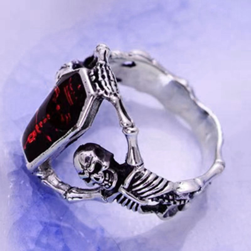 J060 calavera rubí rojo