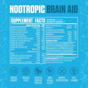 OEM Nootropic Brain Aid Cápsulas Suplemento de memoria Mejorar la concentración Memoria Función cerebral Cápsulas de salud
