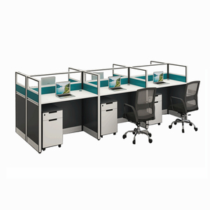Diseño de interiores Mesa de ordenador Desmontable 4 personas PC Mesa de oficina partición cubículos de oficina estación de trabajo precios