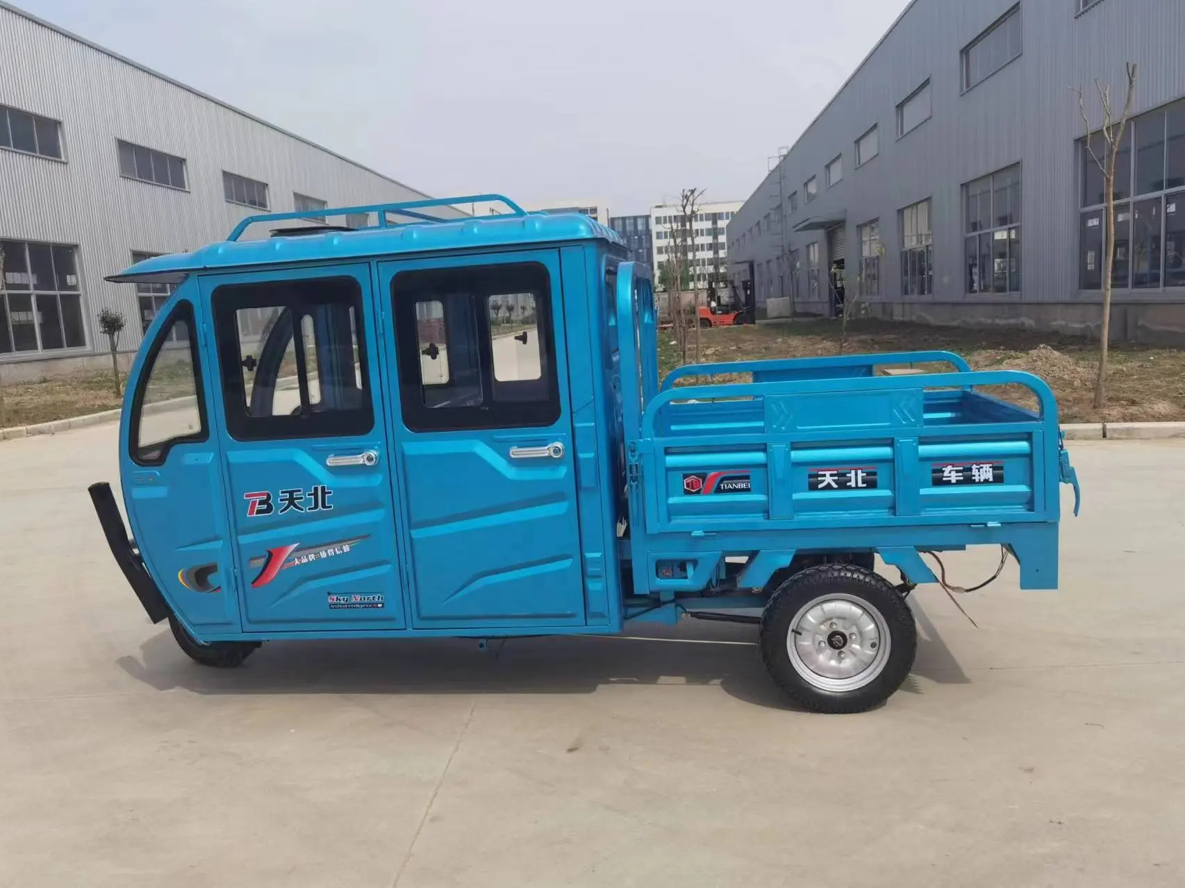 Two-row 1.3-meter factory wholesale custom new energy passenger electric tricycle Truck Tricycles