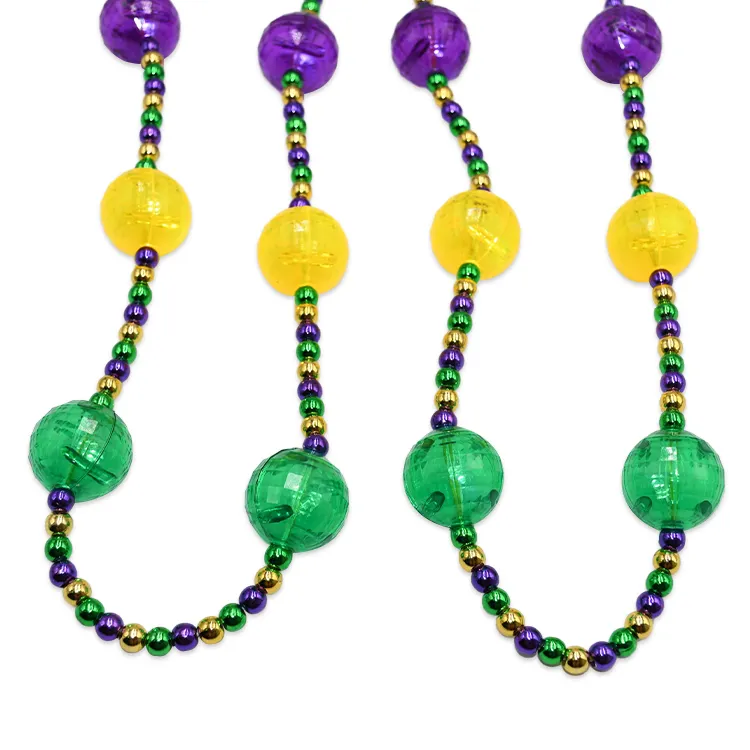 Venta al por mayor desgaste del partido Navidad LED Light Up Mardi Gras Beads Collar para vacaciones