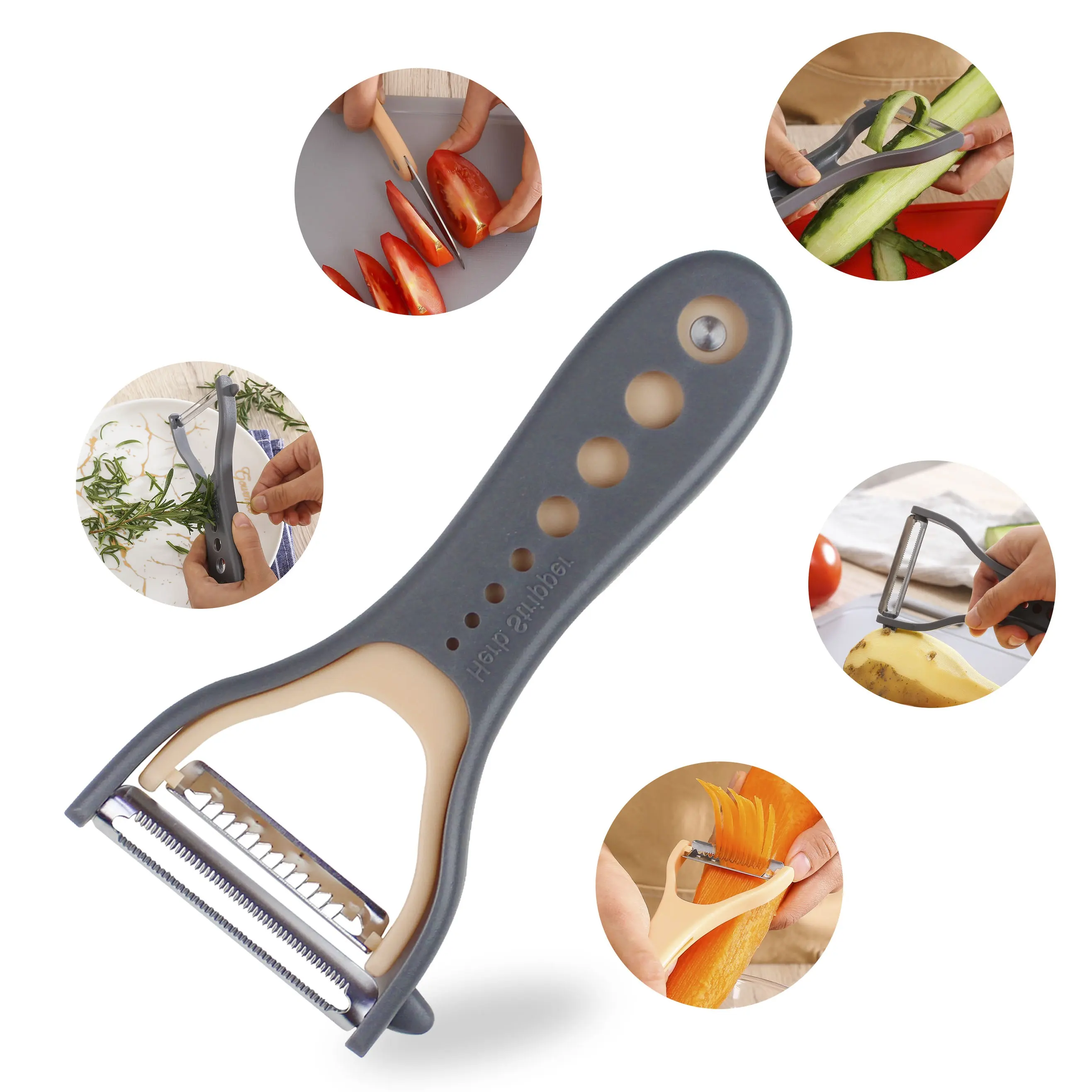 2020 Offre Spéciale Cuisine Fruits & légumes Outils Multi Peeler Cutter Métal Multifonction Éplucheur