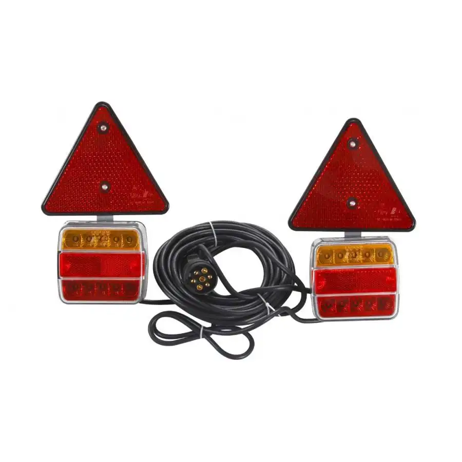 Reflektor segitiga, lampu belakang Trailer multifungsi 12v steker 7-pin magnetik kuat