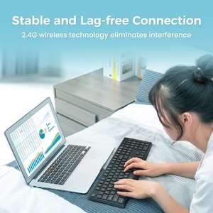 Teclado inalámbrico Bluetooth ergonómico de 2,4G para ordenador, luz indicadora ampliada, teclado de PC de tamaño completo para ordenador portátil de escritorio - Product Image 6