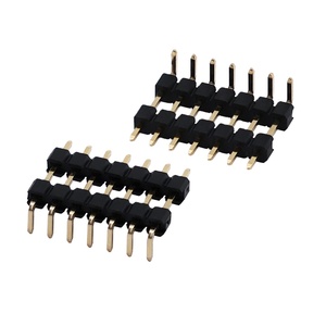 หัวเข็มแนวนอนแถวเดียวหัวมุมขวาขั้วต่อพลาสติกคู่ขั้วต่อ PCB STM พร้อมหัวพินเดี่ยว