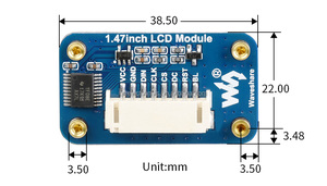 1,47-zoll-anzeigebildschirm LCD abgerundetes eckbildschirmmodul 172 x 320 pixel SPI-kommunikation - Product Image 6