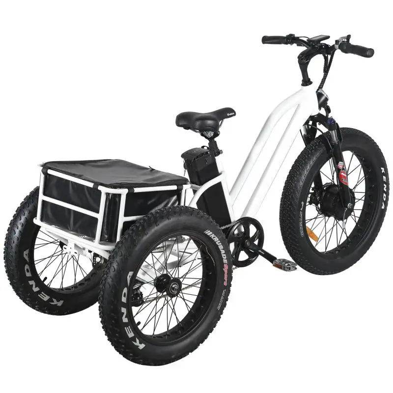 دراجة كهربائية ulwet 20 بوصة الإطارات الدهنية 3 عجلات ثلاث عجلات الكبار دراجة كهربائية البضائع مع سلة