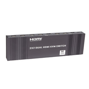 Conmutador KVM USB 3,0 8K 60HZ, HDMI dual para Macbook 2 ordenadores, compartir 1 Juego, ratón, teclado, monitor, conmutador KVM USB con mando a distancia