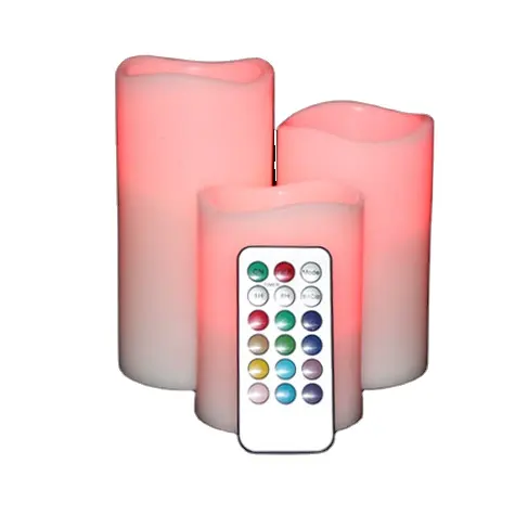 Manufacturer Supplier flameless led Colorful color wax candles can be customized with 18 key remote control
