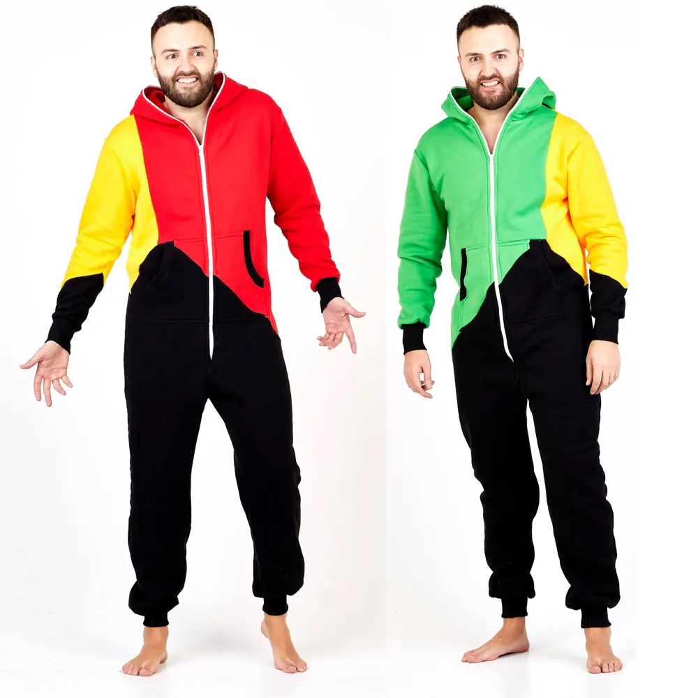 custom adult onesie pajama / cotton fleece jumpsuits men onesie with feet Made By Antom Enterprises