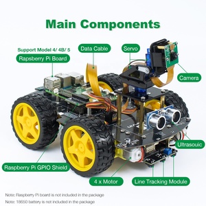 LAFVIN Python Programmier licht/Gesichts verfolgung DIY-Projekt kit für Raspberry Pi 4 4B 5 Raspberry Pi 4WD Robot Car Kit